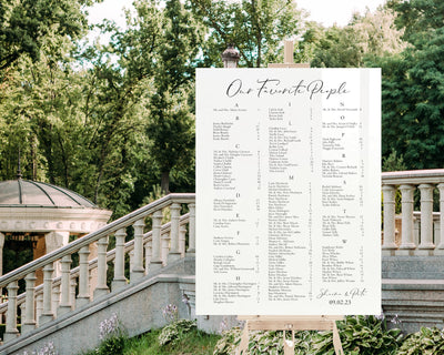 Acrylic Modern Wedding Seating Chart Sign - Mulberry Market Designs