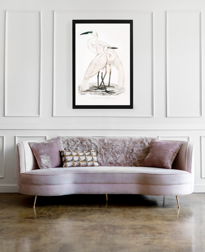 White Herons Modern Wall Art - Mulberry Market Designs