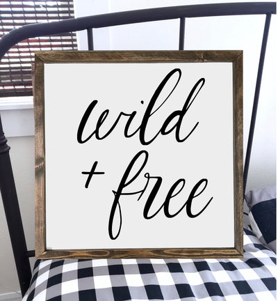 Wild and Free Childrens Room Sign - Mulberry Market Designs