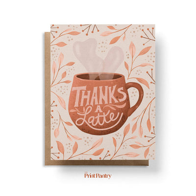 Thanks a Latte Greeting Card - Mulberry Market Designs