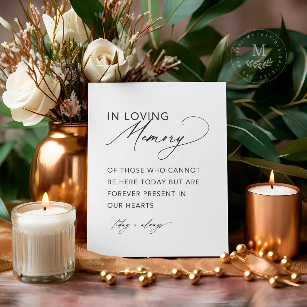 Acrylic In Loving Memory Wedding Sign | Memory Table Sign for Wedding with Names | In Loving Memory Sign for Wedding on Acrylic
