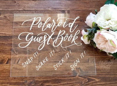 Acrylic Polaroid Guest Book Sign | Snap It Shake it Sign