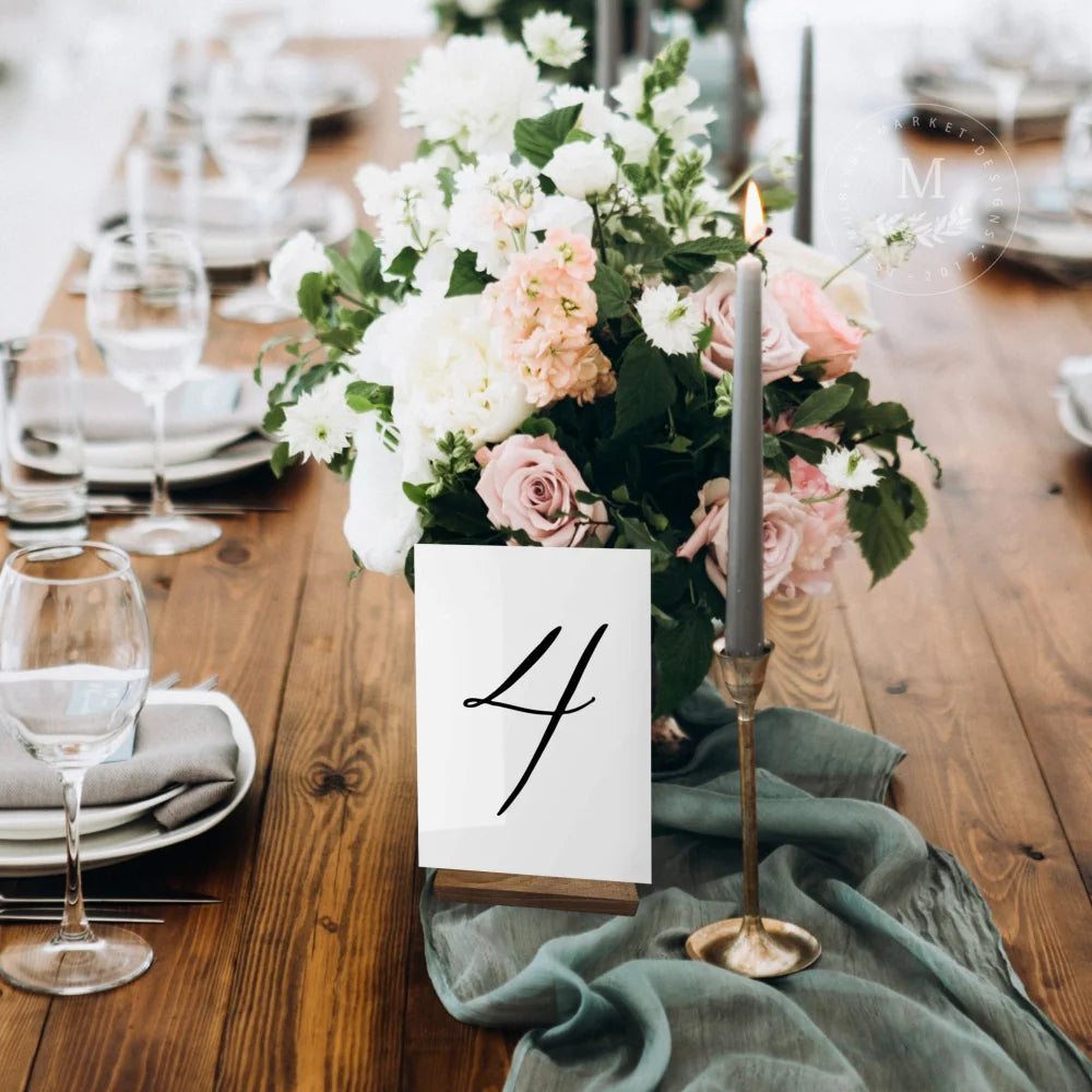 Acrylic Wedding Table Numbers | Numerical Sign