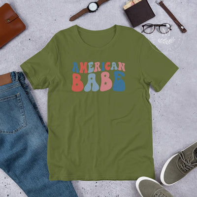 American Babe T-Shirt Olive / 3Xl