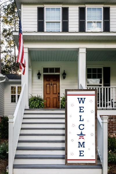 American Patriotic Welcome Sign | July 4Th Porch