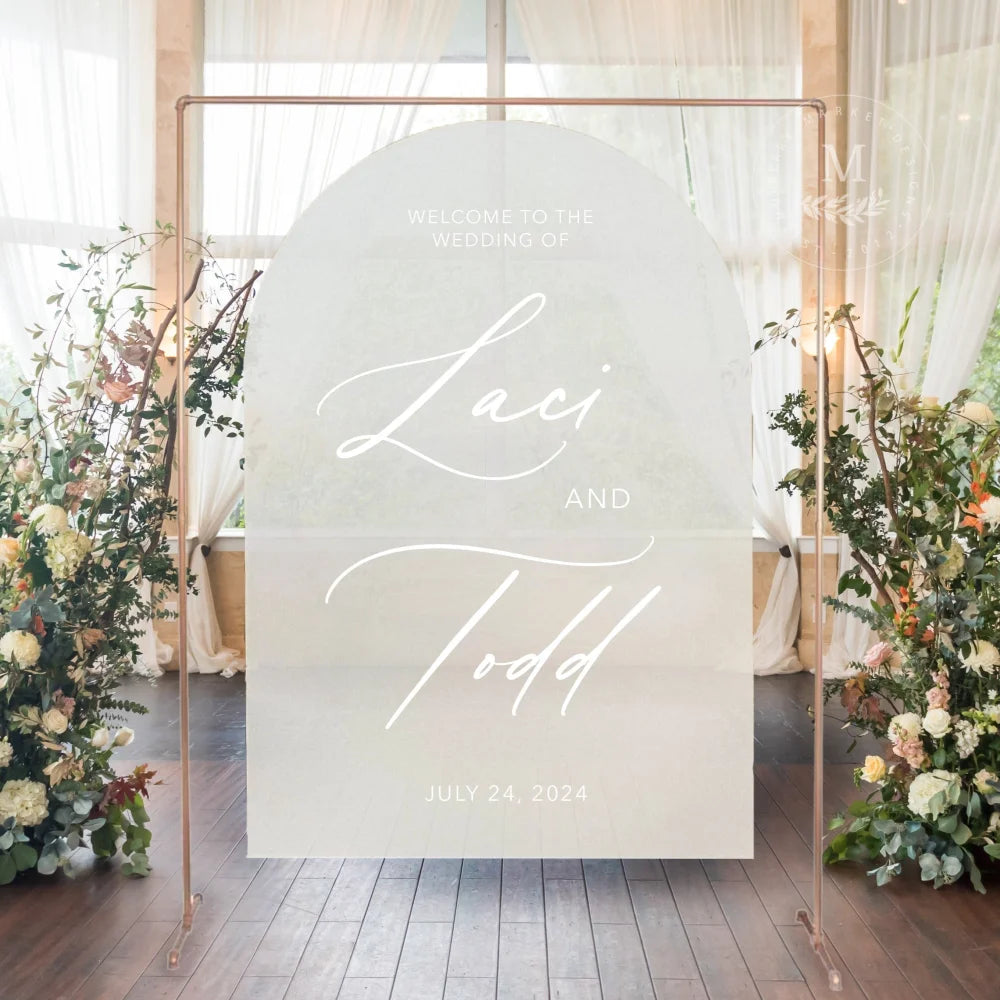 Arched Acrylic Welcome Wedding Sign