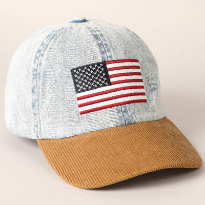 Denim American Flag Baseball Hat