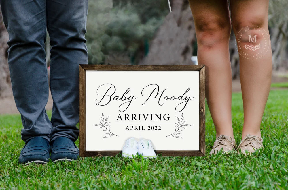 Baby Announcement Sign Wood Framed Sign
