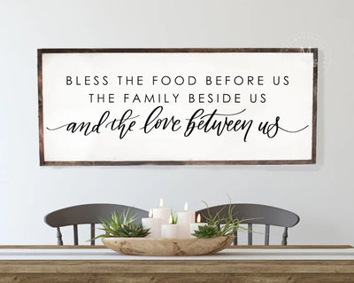 Bless The Food Before Us Sign Wood Framed Sign
