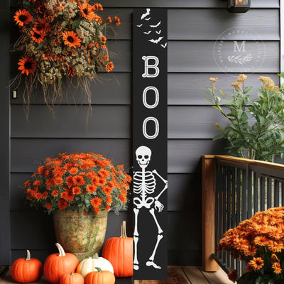 Boo Skeleton Leaning Porch Sign - Mulberry Market Designs