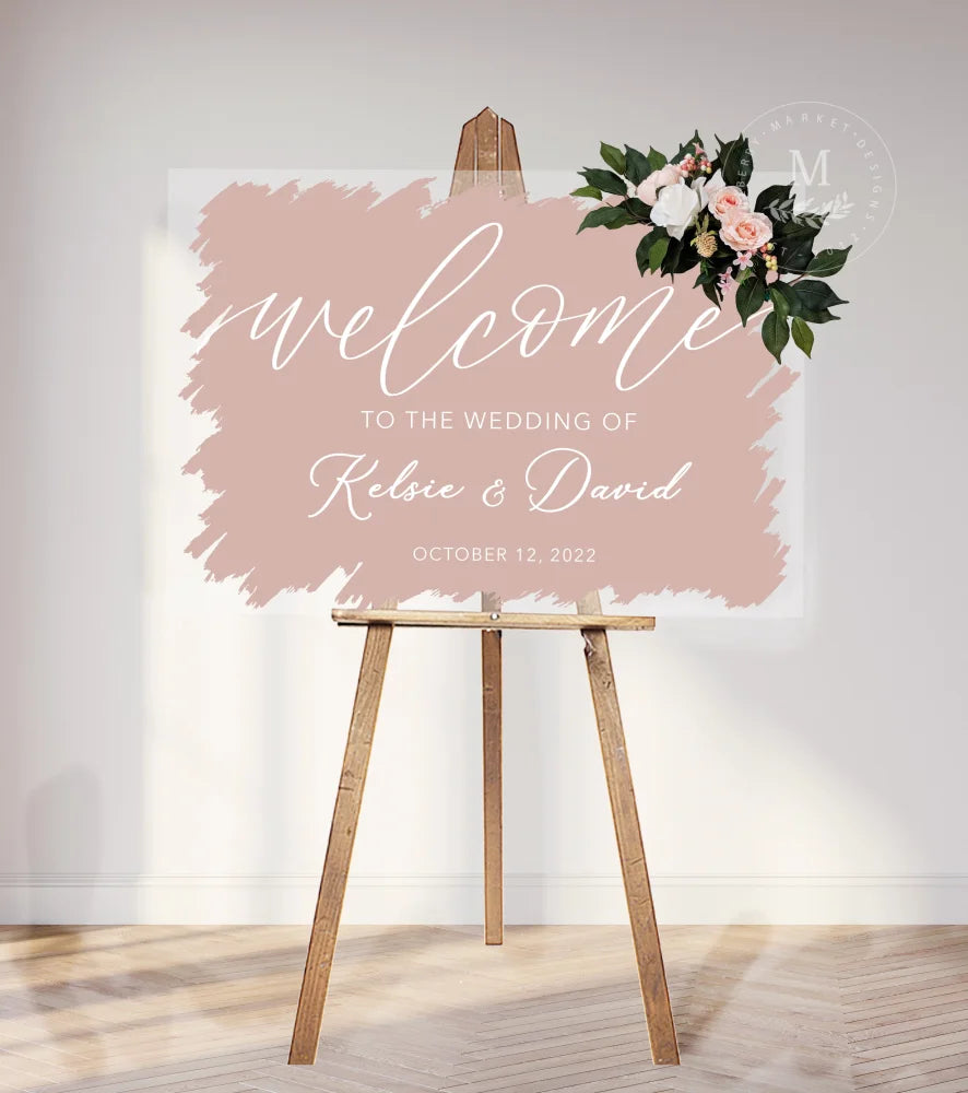Brushed Acrylic Wedding Welcome Sign
