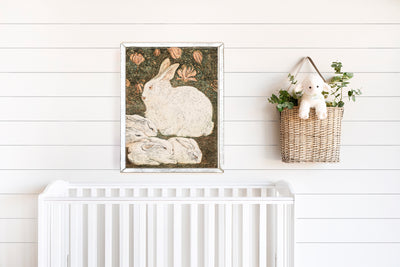 Sleeping Rabbits Vintage Wall Art