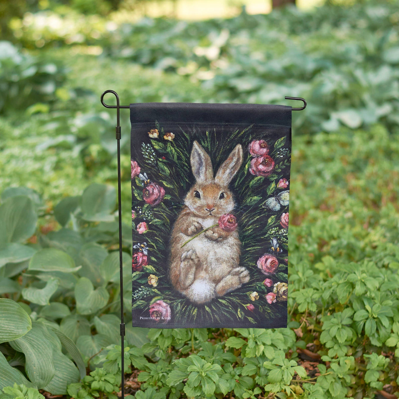 Snuggly Bunny Garden Flag