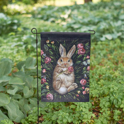 Snuggly Bunny Garden Flag