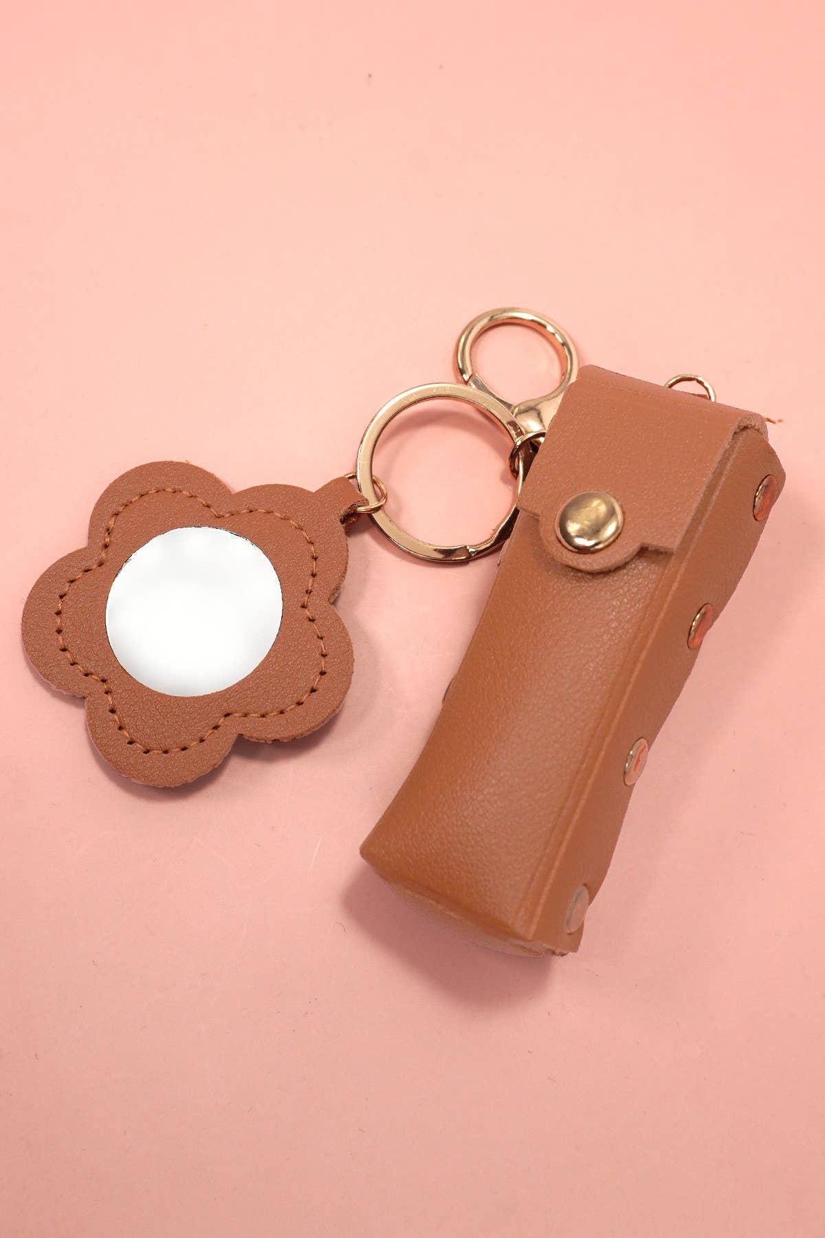 Leather Lipstick Holder Bag Keychain