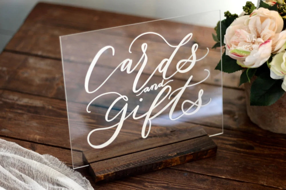 Cards And Gifts Clear Acrylic Wedding Sign