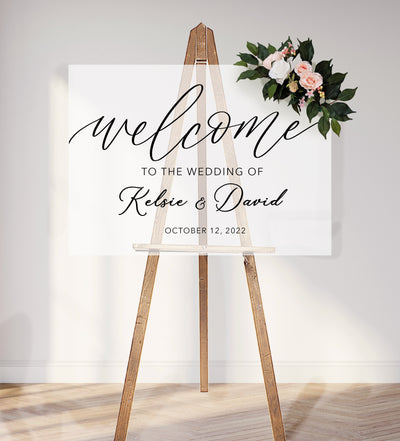 Acrylic Wedding Welcome Sign - Mulberry Market Designs