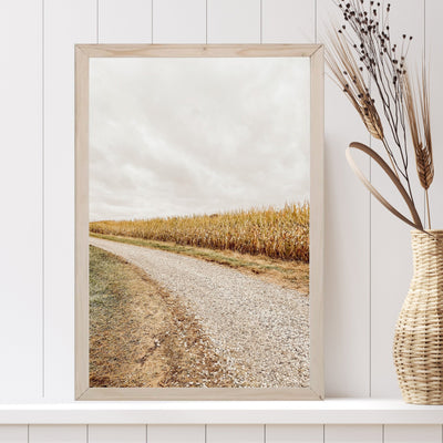 Indiana Corn Fields Framed Art Print - Mulberry Market Designs