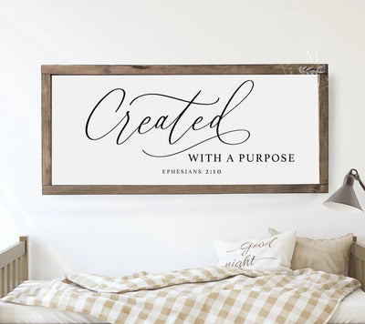 Created With A Purpose | Kids Room Sign Wood Framed Sign