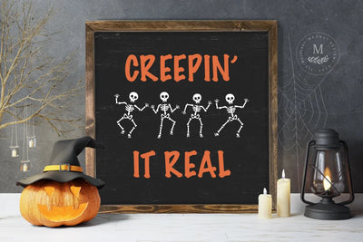 Creepin It Real | Halloween Sign Wood Framed Sign
