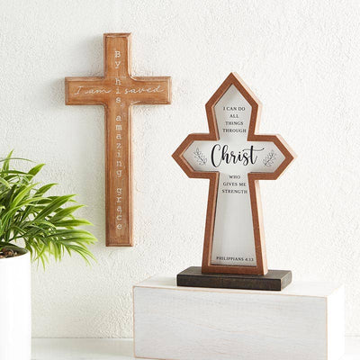 I Am Saved Wooden Wall Cross - Mulberry Market Designs