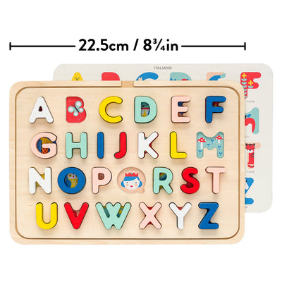 Wooden Multi-Language Alphabet Puzzle - Mulberry Market Designs