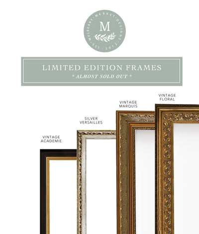 a set of four framed pictures with the names of the frames