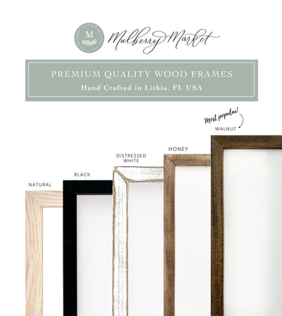 a variety of wood frames with the names of them
