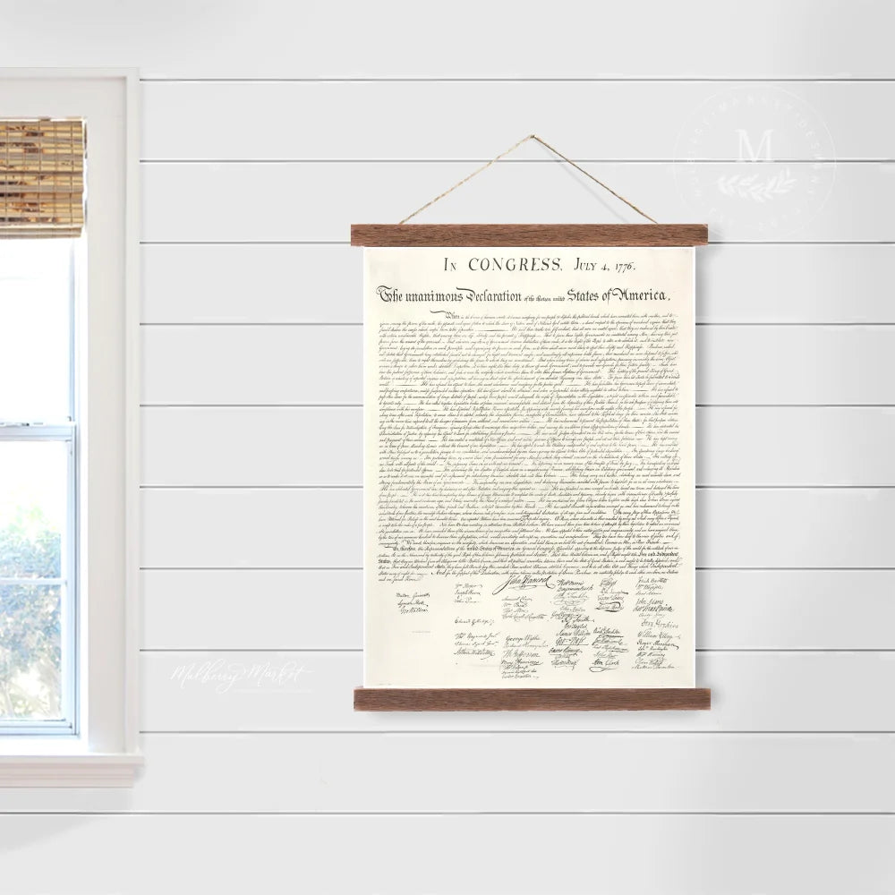 Declaration Of Independence Hanging Canvas Sign