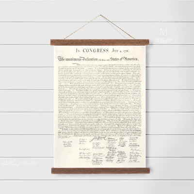 Declaration Of Independence Hanging Canvas Sign