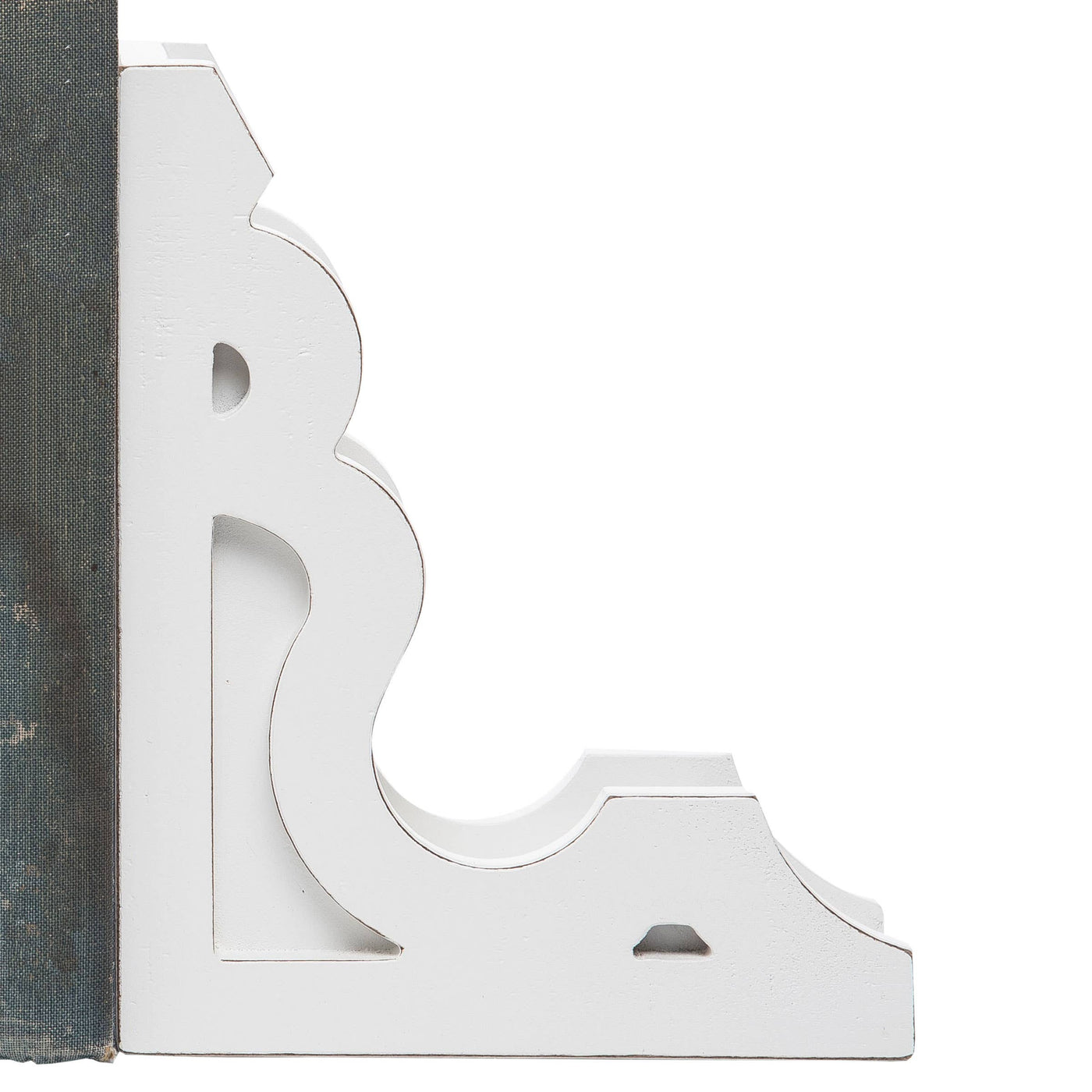 Set of 2 White Corbel Vintage Bookends - Mulberry Market Designs