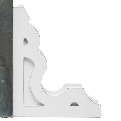 Set of 2 White Corbel Vintage Bookends - Mulberry Market Designs