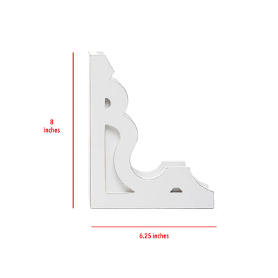 Set of 2 White Corbel Vintage Bookends - Mulberry Market Designs