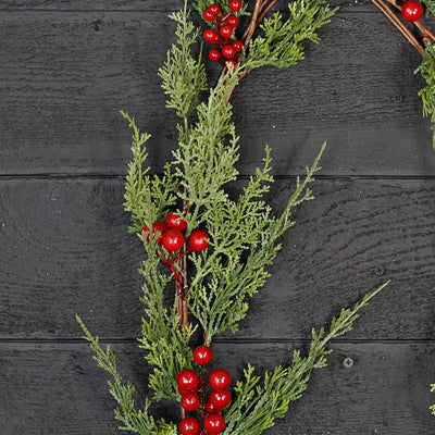 Frosted Christmas Cedar Pine and Red Berry Garland - Mulberry Market Designs