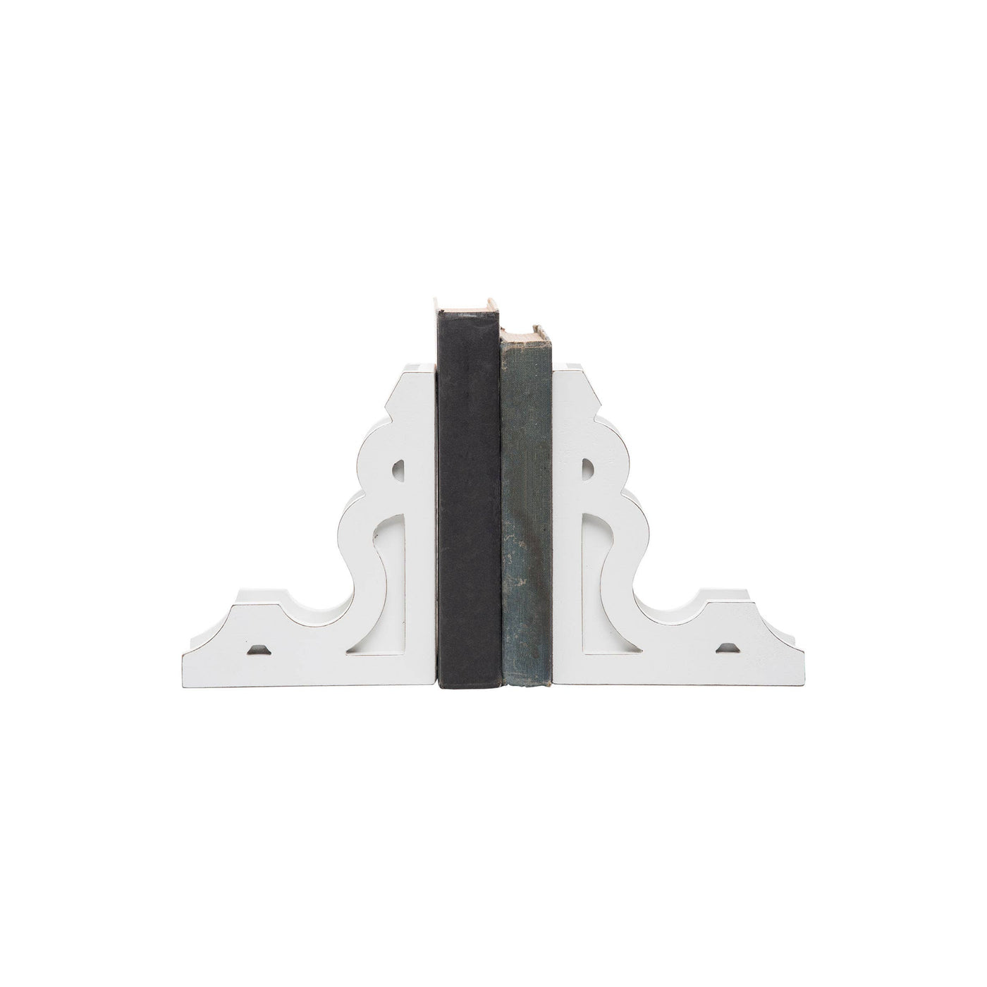 Set of 2 White Corbel Vintage Bookends - Mulberry Market Designs