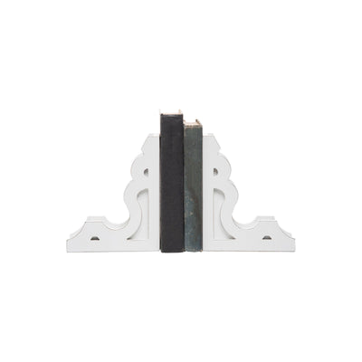 Set of 2 White Corbel Vintage Bookends - Mulberry Market Designs