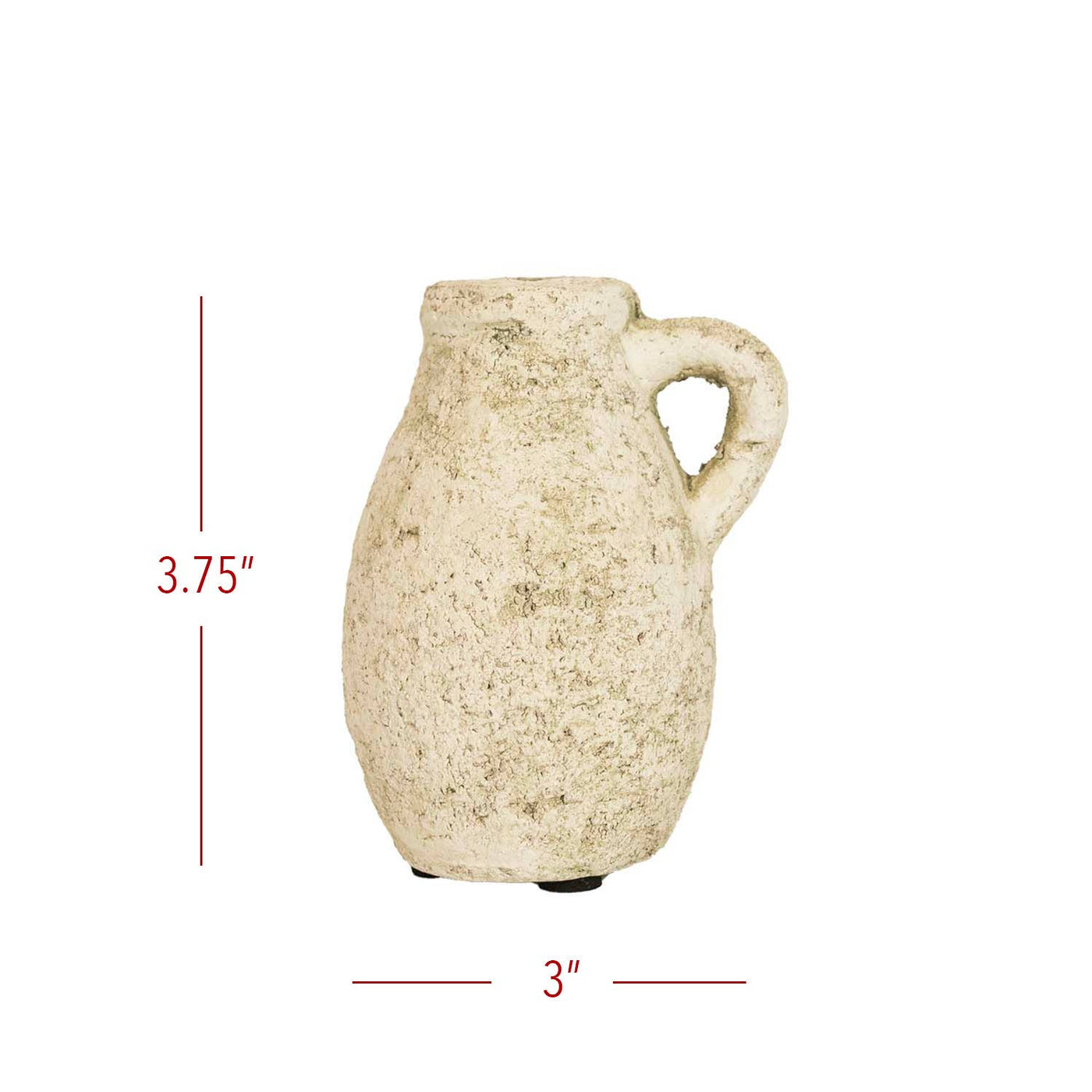 Charlotte Pitcher Bud Vase Antique White Terracotta - Mulberry Market Designs