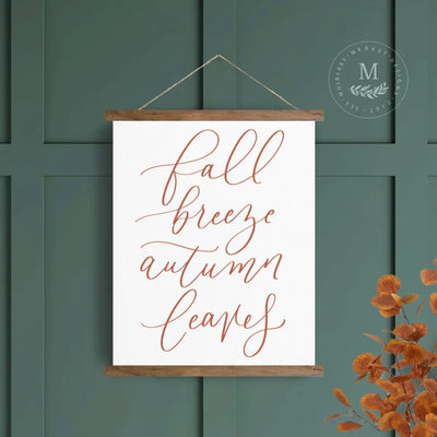 Fall Breeze Autumn Leaves Canvas Wall Art Hanging