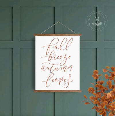 Fall Breeze Autumn Leaves Canvas Wall Art Hanging