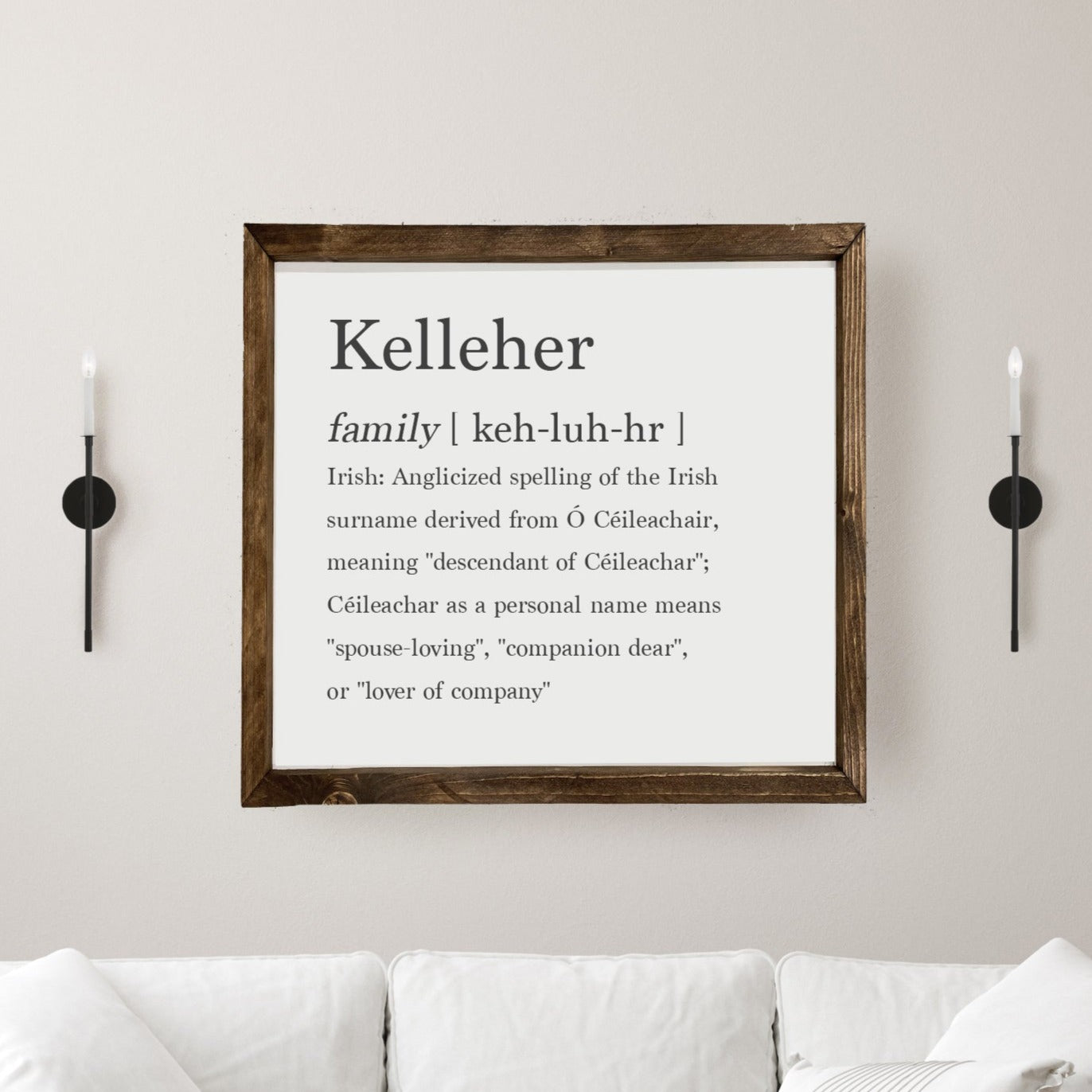 Custom Family Name Definition Sign | Wood Framed Sign - Mulberry Market Designs