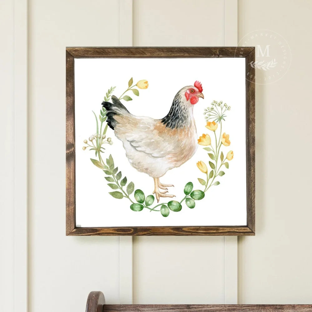 Farmhouse Chicken Painting Wall Art