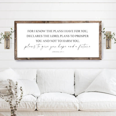 For I Know The Plans Have You Bible Verse Sign Wood Framed Sign
