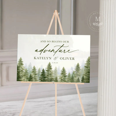 Forest Acrylic Wedding Welcome Sign