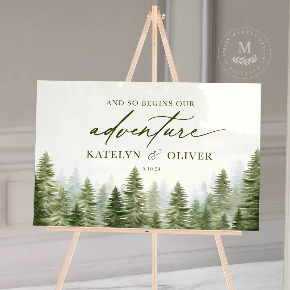 Forest Acrylic Wedding Welcome Sign