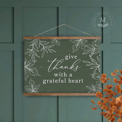 Give Thanks Hanging Canvas Wall Art