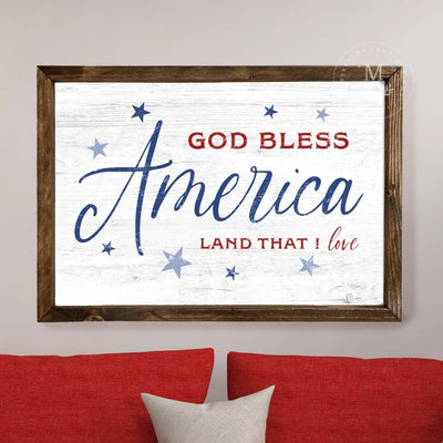 God Bless America | 4Th Of July Wood Framed Sign Wood Framed Sign