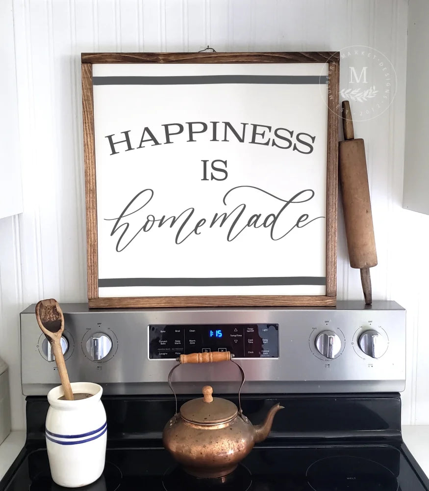 Happiness Is Homemade Wood Framed Sign