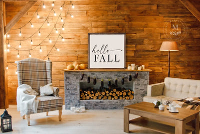 Hello Fall Sign | Wood Framed