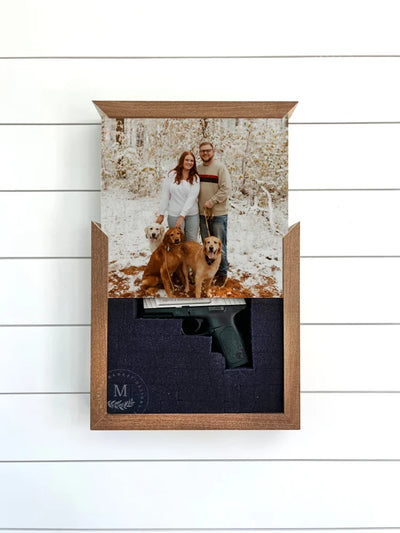 Hidden Gun Safe Box Sign Wood Framed Sign