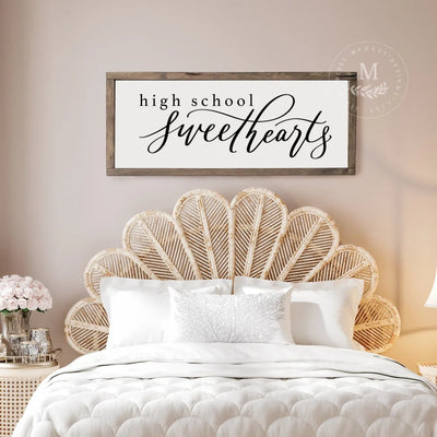 High School Sweethearts Bedroom Sign Wood Framed Sign